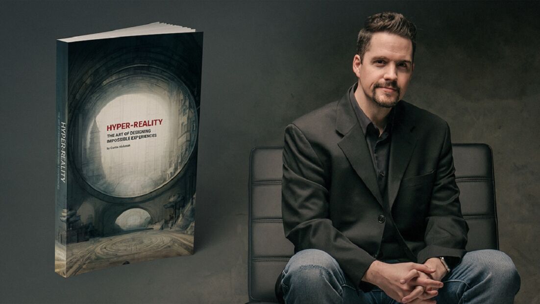 Picture of Curtis Hickman and his book about Hyper-Reality.