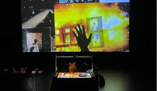 Lance Weiler doing a live performance of Where There's Smoke