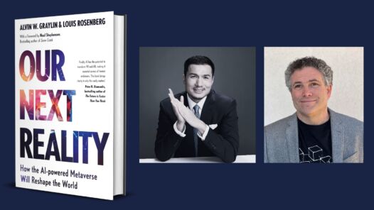 Book Cover of "Our Next Reality" with author photos of Alvin Wang Graylin and Louis Rosenberg